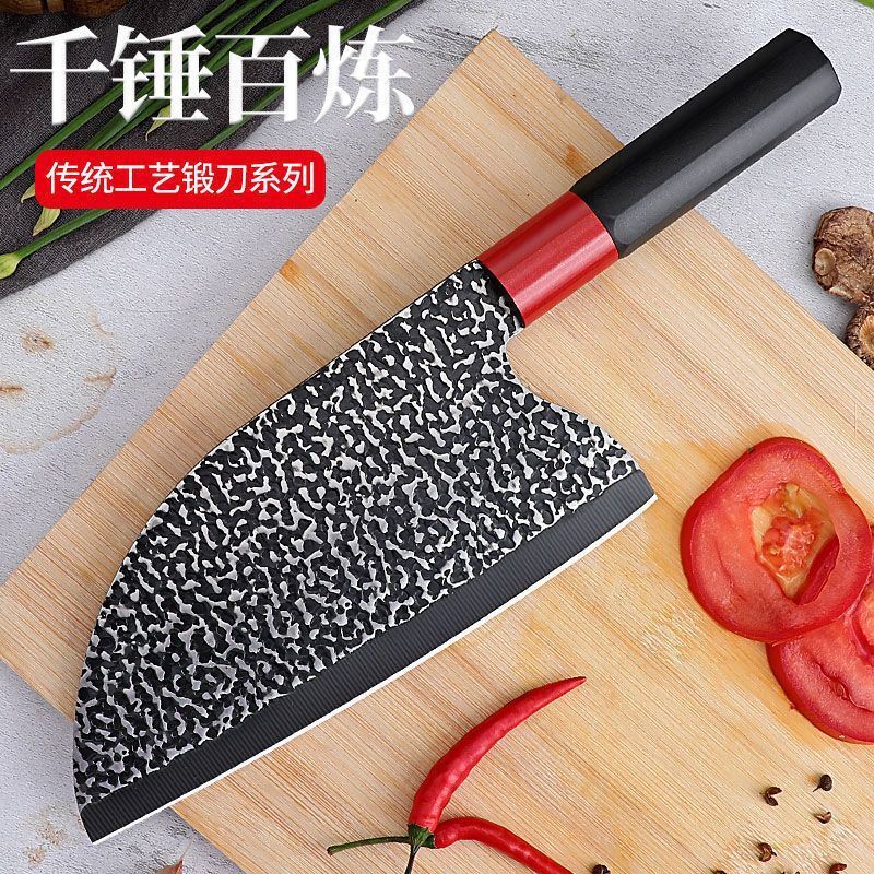 Cuchillo de cocina de acero inoxidable, cuchillo de cocina doméstico, cuchillo de corte de carne, cuchillo de forja de doble propósito para dormitorios