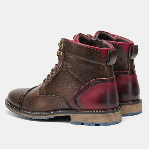 Cross-border large size men's leather boots single boots fashion beauty code work short boots foreign trade high help Martin boots 