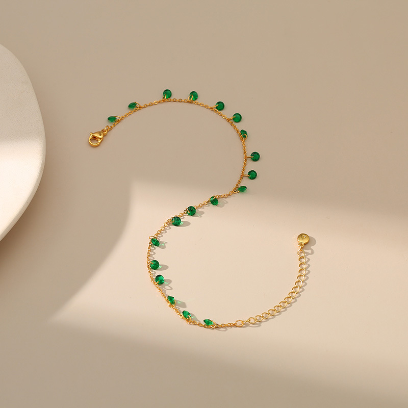 Geometric Pattern Women'S Gender Wholesale Jewelry Fashion Geometric Copper Zircon Inlay Anklet