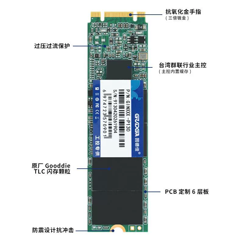 GUDGA/固德佳 M.2 SATA solid state hard disk SSD NGFF 128G 256G 512G 1TB 2TB