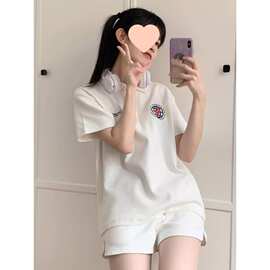 日系少女运动服套装女夏季学院风polo衫短袖短裤小个子休闲两件套
