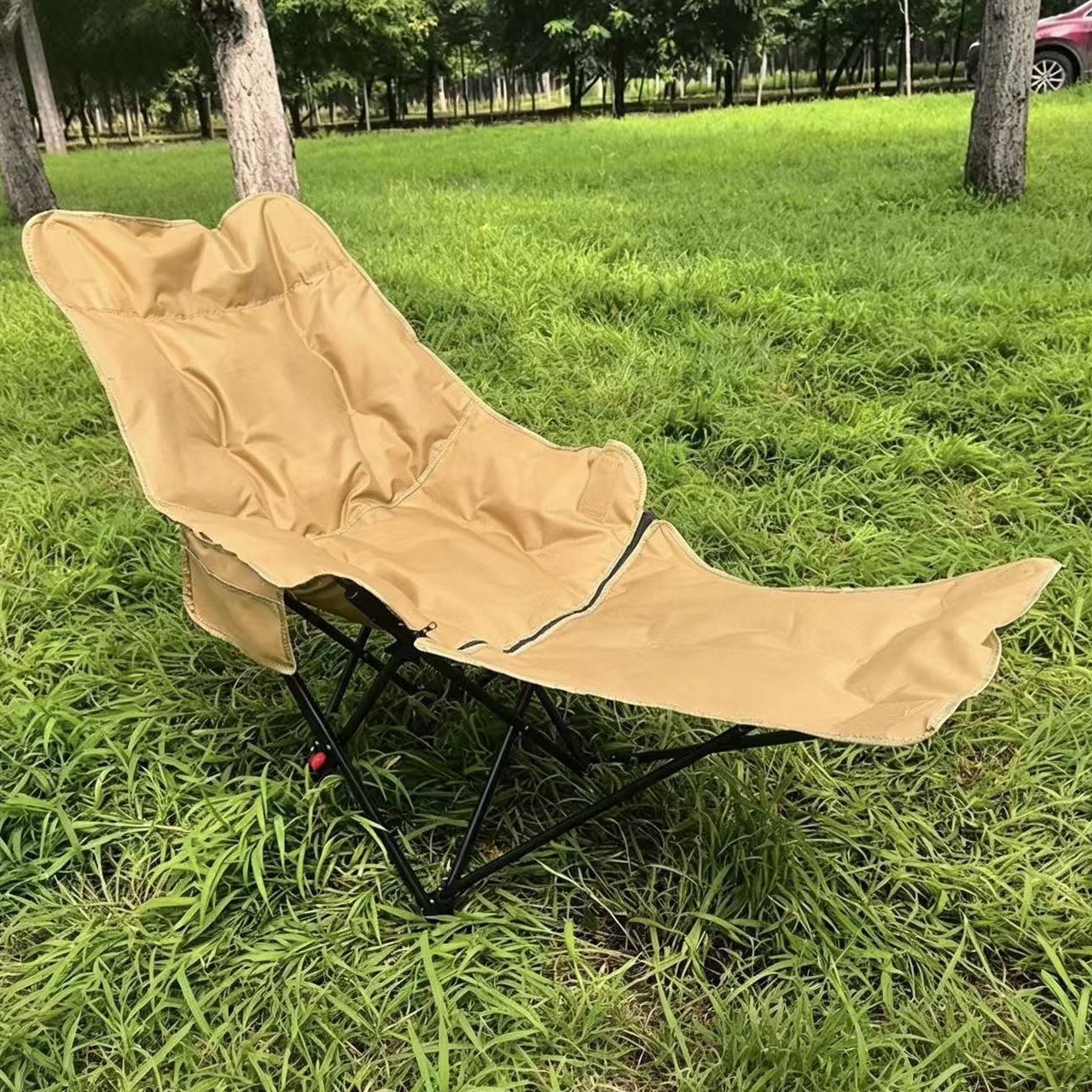 Lightning Warehouse Outdoor Padded and Thickened Moon Chair, Reclining, Portable, Camping, Dustproof Cover, Lounge Chair