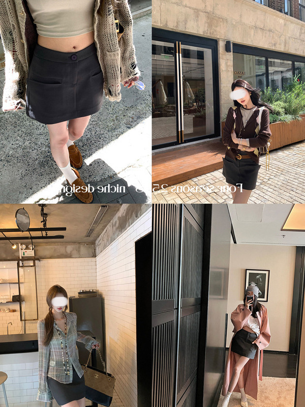 区区欧阳 西装半身裙女秋季新款A字裙辣妹包臀短裙高腰显瘦裙子|undefined