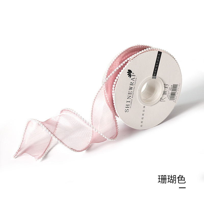 Cinta de embalaje para flores con perlas bilaterales, para regalos y ramos, fábrica al por mayor