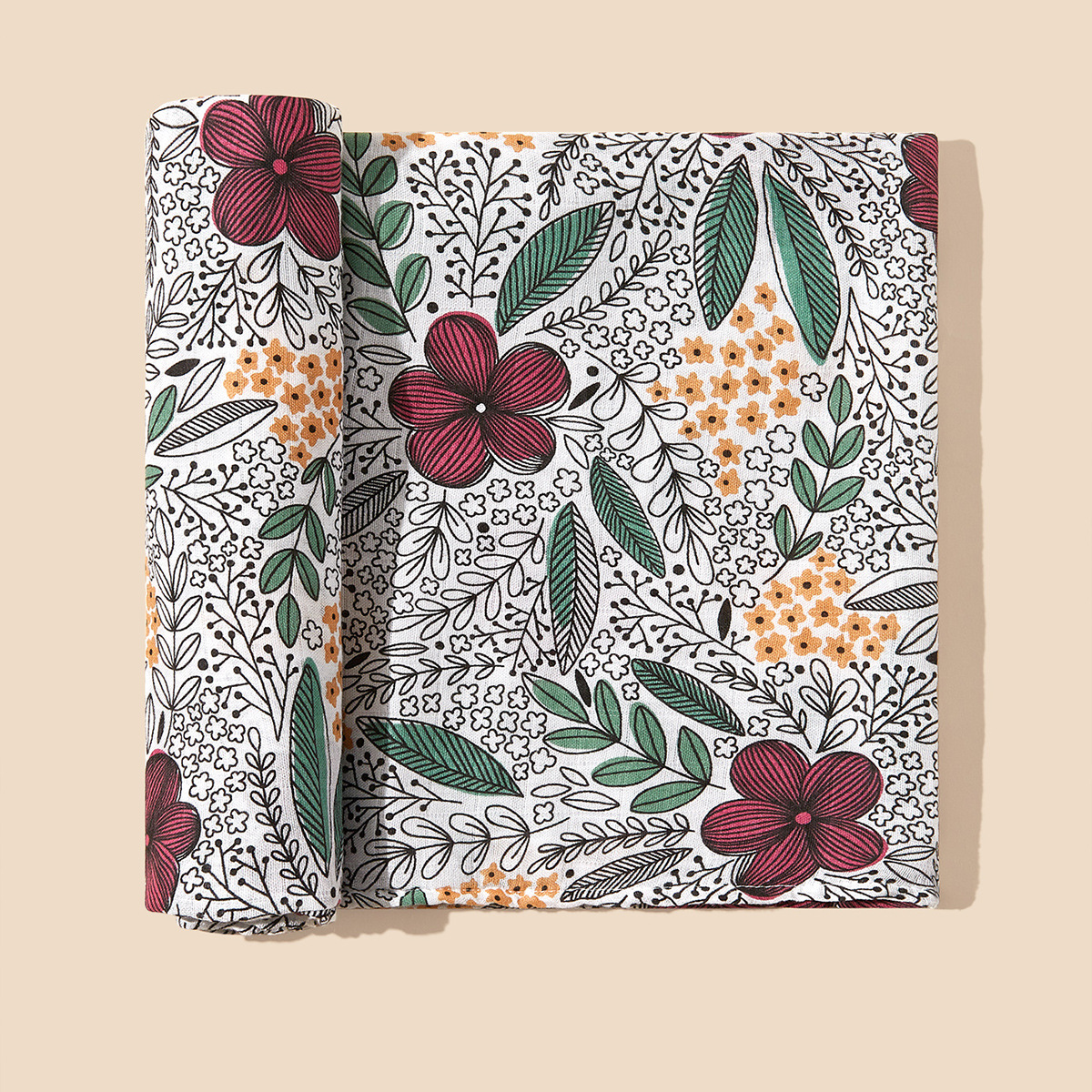 붉은 꽃과 녹색 잎