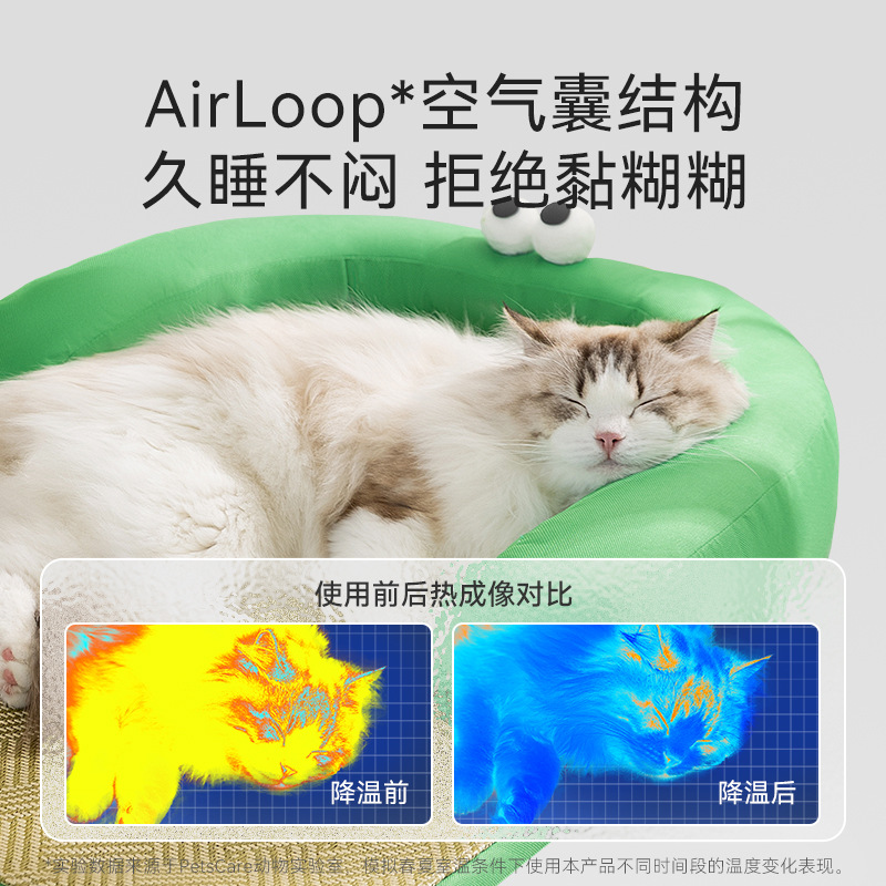 Primavera y verano Gato Ojos grandes Monstruo Cojín Almohada Nido para gatos Sofá fresco Nido para perros Refrescante Nido para mascotas Almohadilla para perros