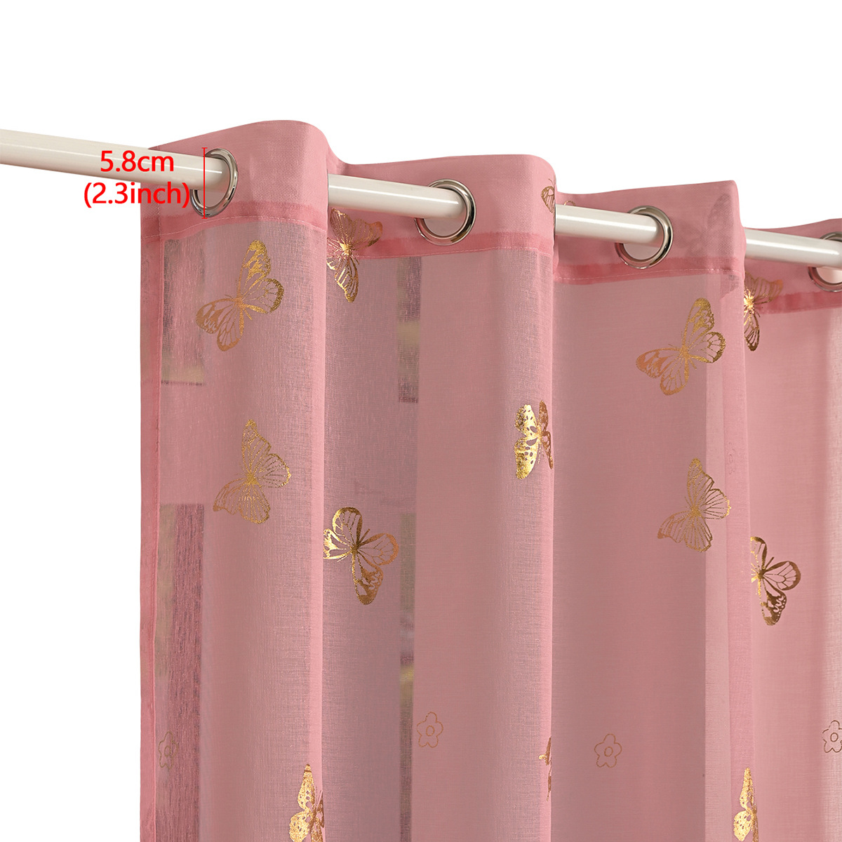 Nuevo estilo transfronterizo Full Dolly bronceado mariposa perforado pantalla de ventana producto terminado fabricante de cortinas SHEIN spot