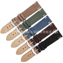 手工真皮牛皮表带男女柔软穿绳潮流ins表带20 22mm表带现货批发