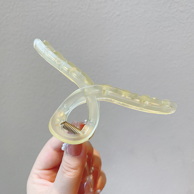 Clip de garra grande Placa de horquilla de acrílico horquilla hembra elegante temperamento tiburón clip tocado clip de Cabeza trasera horquilla
