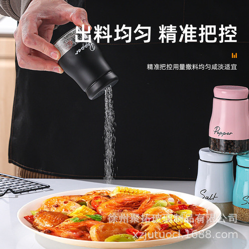 Hot salt and pepper bottles stainless steel glass sprinklers 4oz seasoning bottles with iron frame shelves spice bottles
