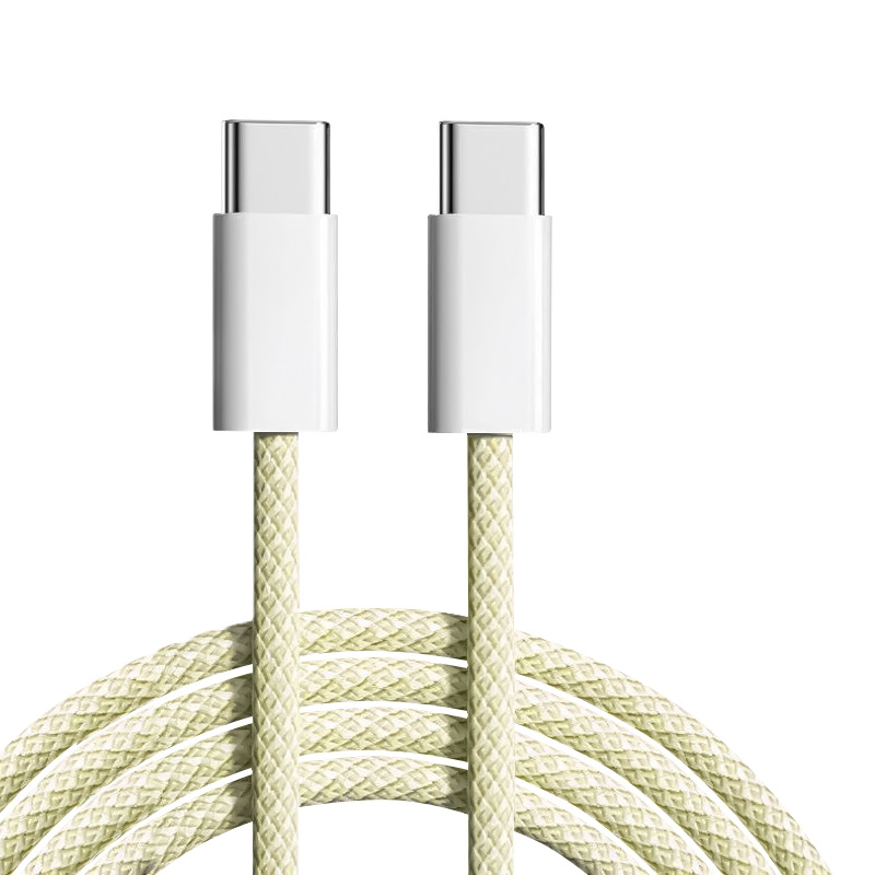 Cable de datos C-C adecuado para Apple 17, cable de carga tipo C de doble extremo, cable de carga rápida trenzado para teléfono móvil 15, cable de datos C-C