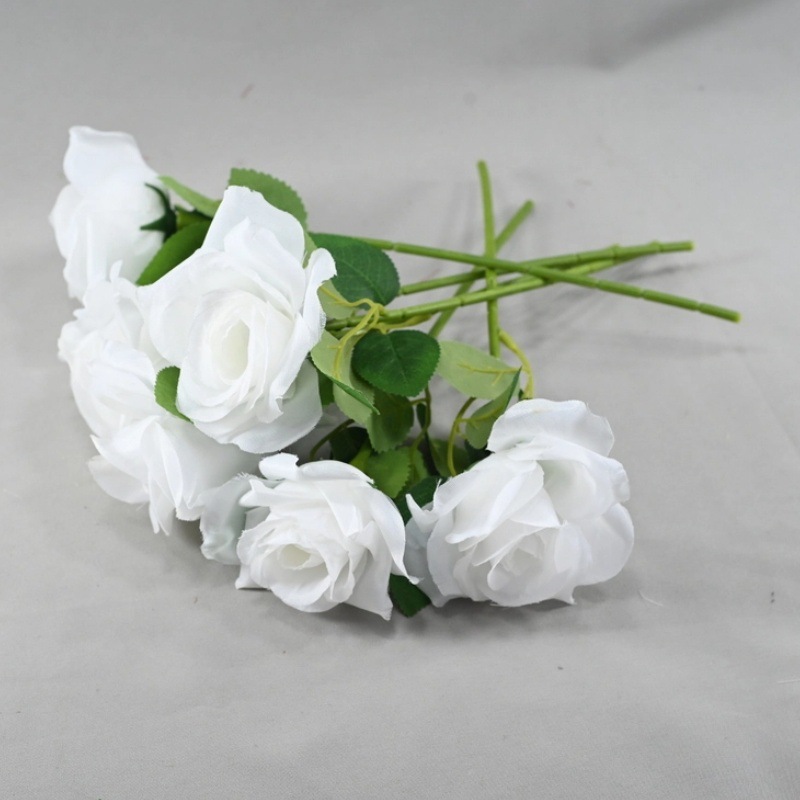 Rosas artificiales al por mayor de un solo tallo con borde rizado, flores artificiales para decoración de hoteles y restaurantes occidentales, rosas artificiales para decoración de bodas y hogar. image 8
