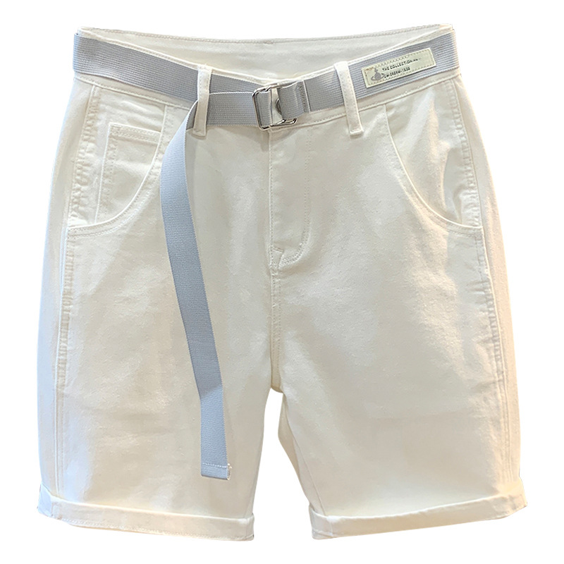 Summer New American Casual White Denim Shorts Men's Loose Five-point Pants Trend All-match Straight Pants