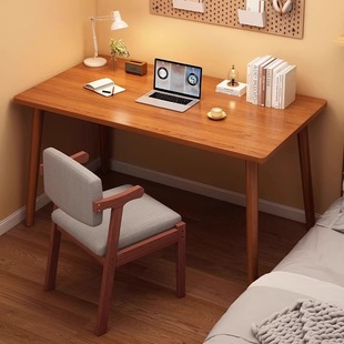 Computer Desk Bedroom Home Student Writing Desk Simple Small Apartment Rental Desk and Chair Solid Wood Leg Table