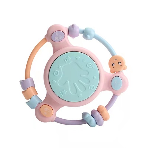 Baby Music Hand Beat Drum Beaded Beat Drum 0-3 Years Old Baby Multifunctional Projection Early Education Educational Toy Story Machine