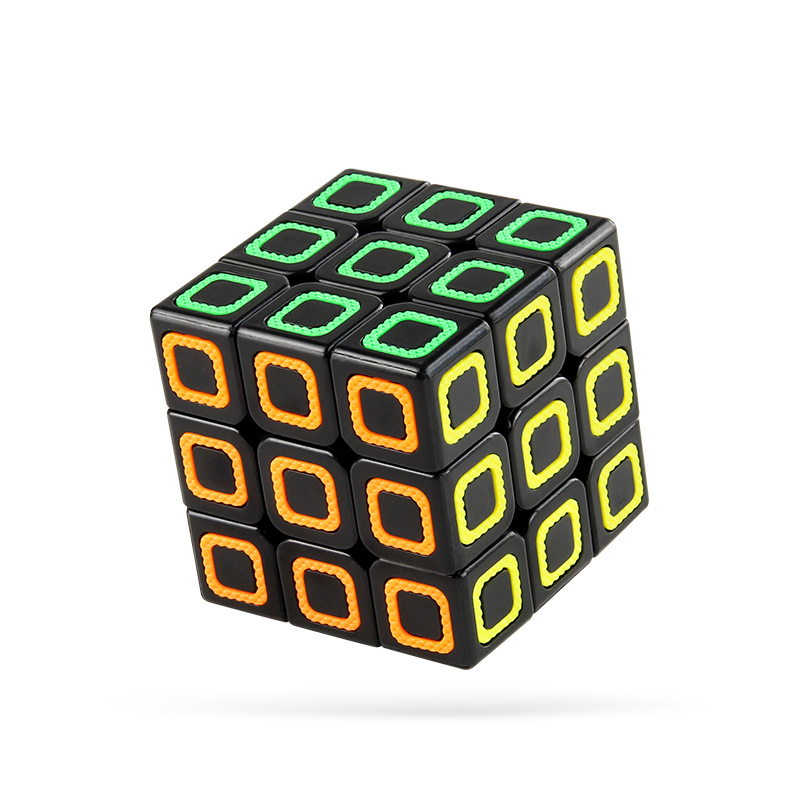 Nueva dimensión de tercer nivel suave giratorio punto mágico cara sonriente círculo cuadrado fondo negro Cubo de Rubik de tercer nivel fábrica al por mayor