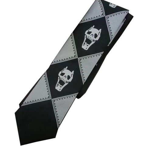 Anime JOJO tie Kira Yoshikage's Bizarre Adventure skull black purple green men's hand tie