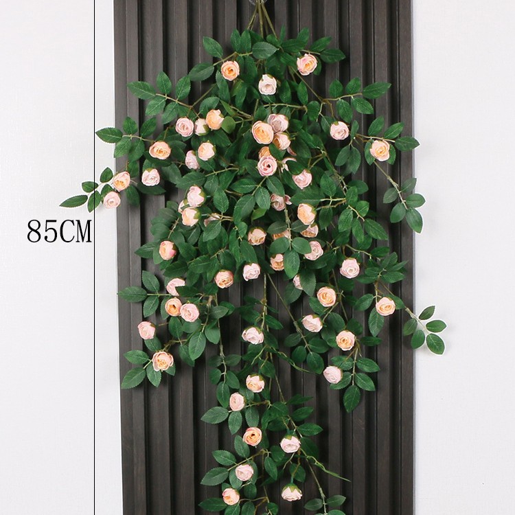 Simulación transfronteriza rosa colgada en la pared de plástico artificial de flores藤 acondicionado de aire acondicionado de pared de hogar orquídea colgante de orquídea decorada planta de藤