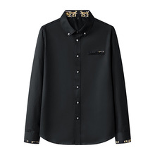 男士衬衫秋春秋新款韩版潮流青年帅气男休闲保暖长袖衬衣时尚