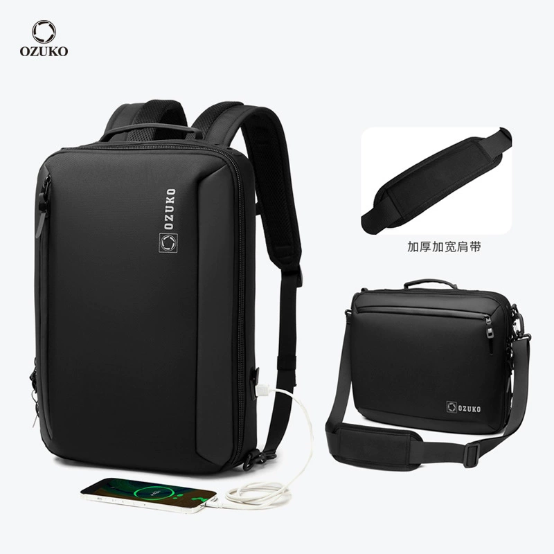OZUKO Backpack, handheld waterproof laptop, business version, worn on the shoulder, for students