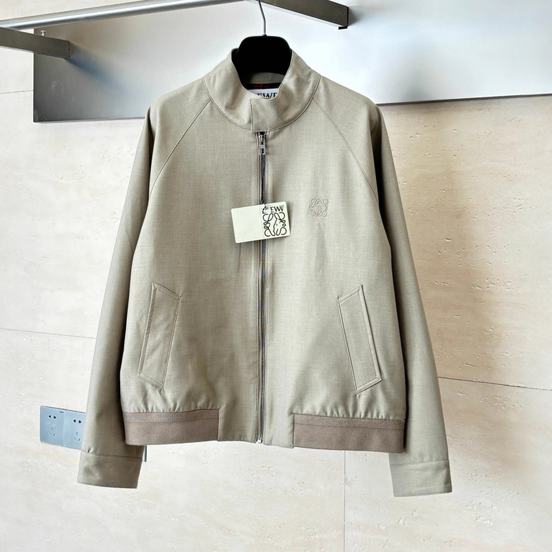 Correct Version 25Fw New Luojia Chest Embroidered Solid Color Wool Blend Loose Jacket Unisex Casual Coat