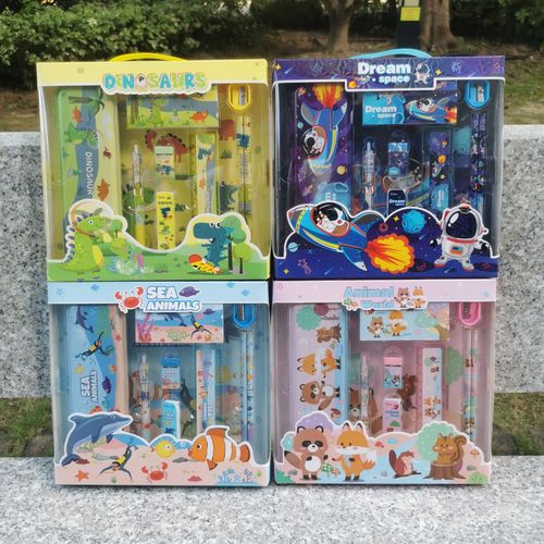 Sixty-one primary school students cartoon stationery set gift box kindergarten birthday gift graduation gift space animal pen
