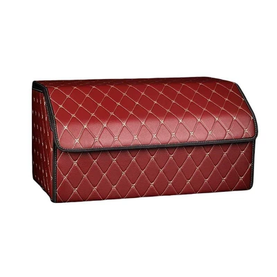 Car storage bag/box – Storage Box Multifunctional Trunk - burgundy-gold-thread-extra-large-size-653030cm