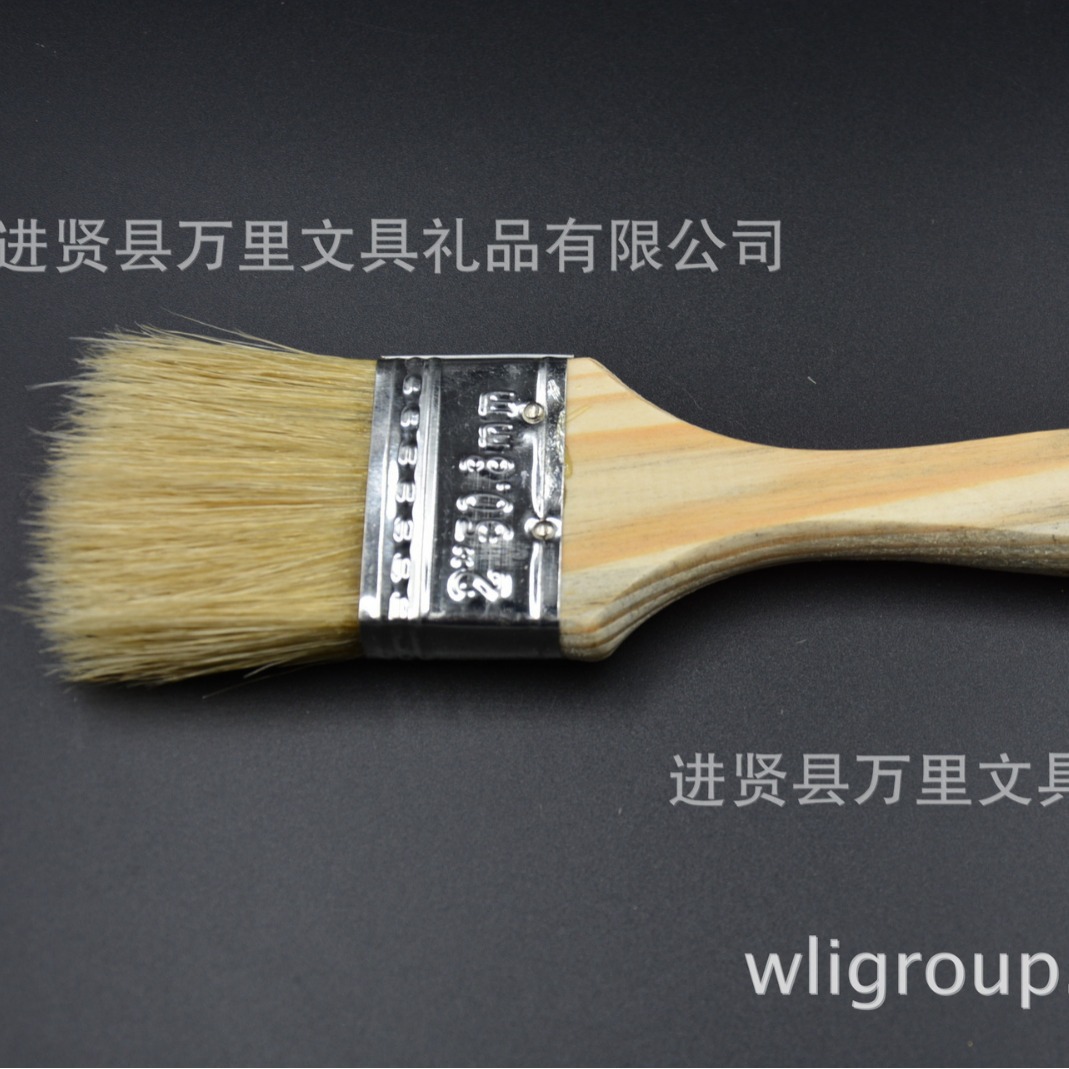 万里集团直营批发加厚猪鬃毛刷 木柄油漆刷子 规格齐全 白猪毛刷