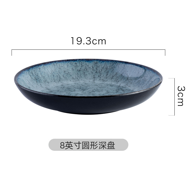 대리석 회색 둥근 깊은 접시 대리석 회색 둥근 깊은 접시