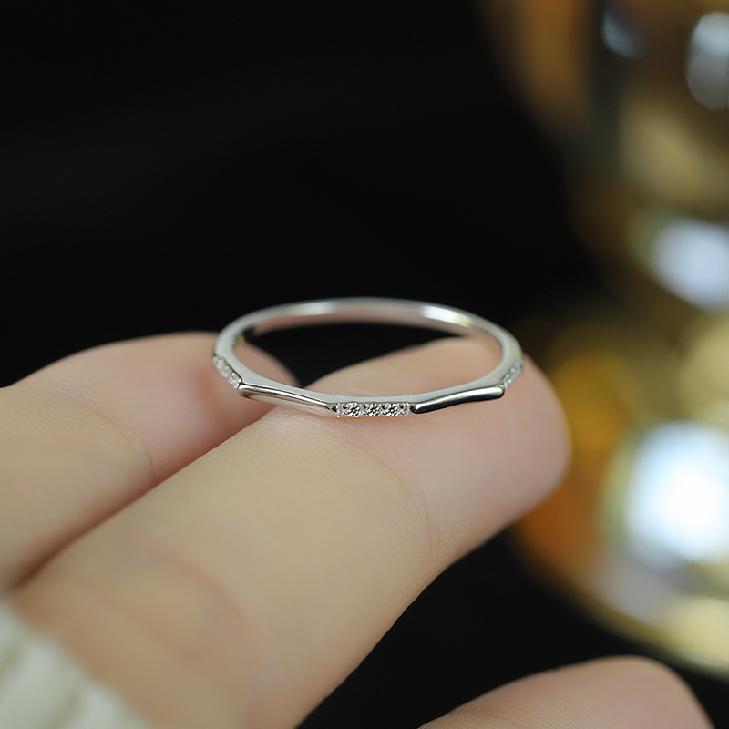 Sterling Silver Simple Style Geometric Rings display picture 4