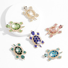 厂家直销满钻乌龟高级感小众设计diy汽车出风口水钻胸花合金配饰