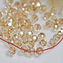 水晶散珠批發新款地球圓形珠香檳色珠子穿手鏈項鏈DIY飾品配件熱