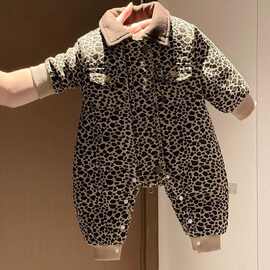 婴儿冬季衣服宝宝冬装棉衣连体衣爬服新生儿外出抱衣加厚