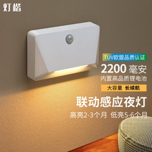 跨境专供联动磁吸感应小夜灯充电款老人起夜床头过道卫生间地脚灯