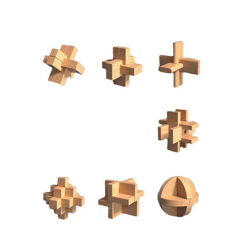 Nuevo conjunto completo de bloqueo Luban Kong Ming bloqueo 6 - 1 sección de bloqueo inteligente regalo de bloqueo para niños de un año