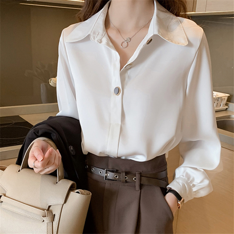 Professional demi-season base shiffon shirt