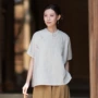 立领夏季新款短袖衬衫
