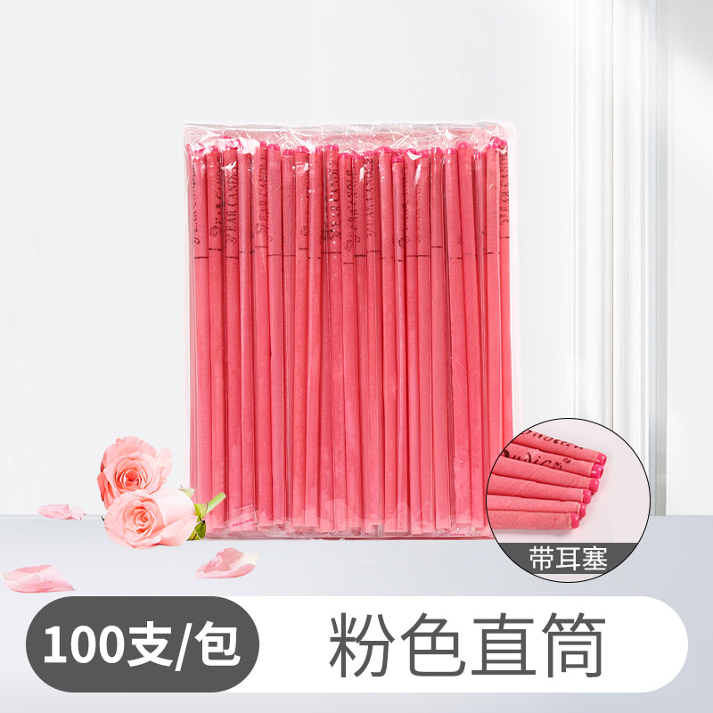 Tubo recto rosa con tapón (sabor a rosa)
