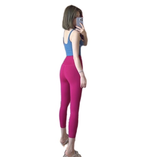 Bright color, no embarrassing line, high waist, nude feeling, butt lift, dragon fruit color yoga fitness pants, women's running sexy butt lift pants