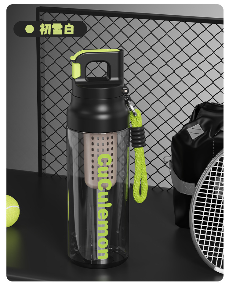 Basit Tasarımlı Büyük Kapasiteli Çift İçme Pipetli Plastik Bardak Spor Fitness Öğrenci Su Bardağı Outdoor Taşınabilir Elastik Kapak Kişisel Bardak Kadın