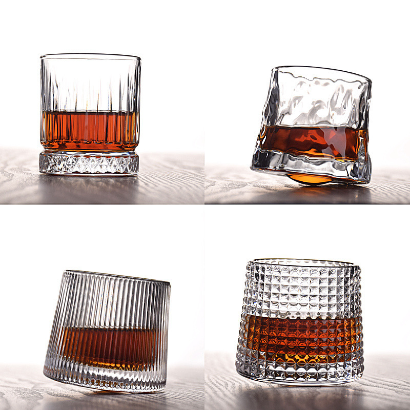 Creative rotating wineglass for whiskey for home use