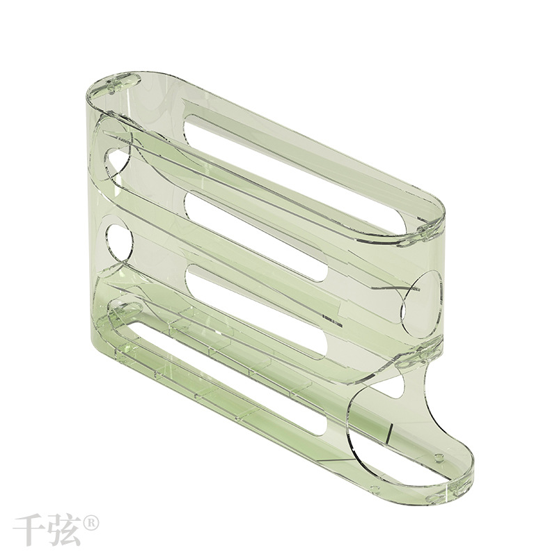 Caja de almacenamiento de huevos con tobogán transparente Caja de almacenamiento de huevos con escalera de 4 capas Refrigerador Puerta lateral Dispositivo de enrollado automático de gran capacidad