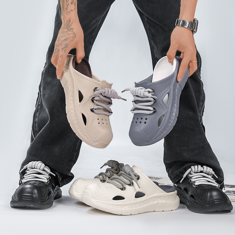 Cross-Border Foreign Trade 2025 New Beach Clogs Men's Heelless Sandals Outer Wear Breathable Summer Non-Slip Wholesale