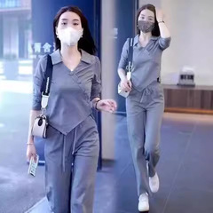 休闲运动服套装女新款春秋季时尚洋气宽松卫衣直筒裤两件套