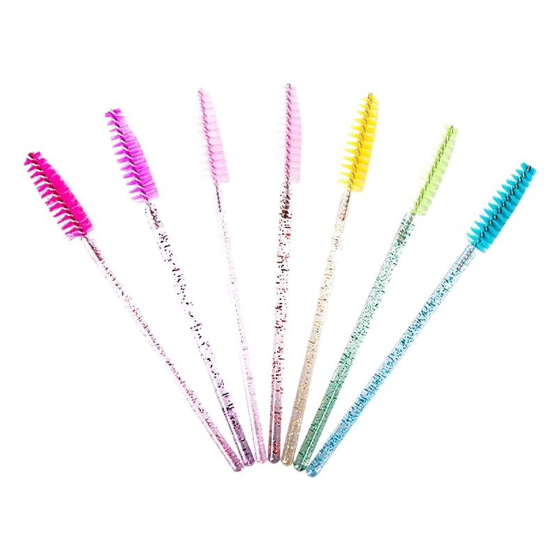 Disposable Crystal Rod Eyelash Brush, Nylon Head, Solid Portable Eyelash Curling Makeup Brush, Export