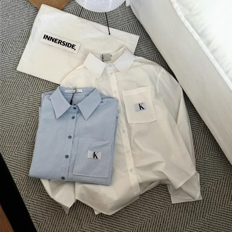 2025 New K Family Correct Version Korean Style Loose Dopamine Long-Sleeved Shirt Lapel Sun Protection Chic Shirt for Men and Women