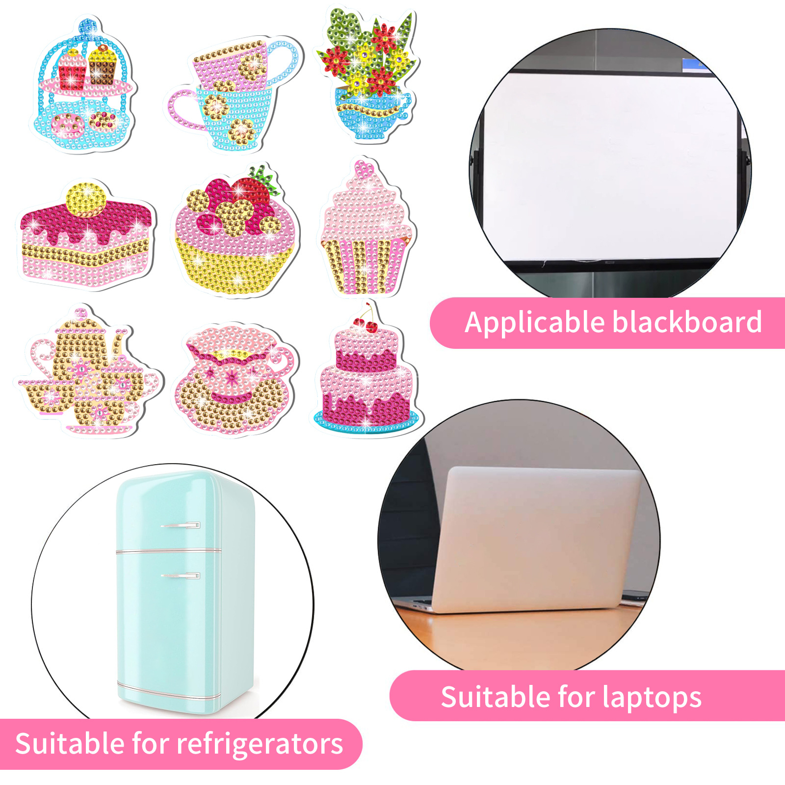 Artefactos transfronterizos bebés magnetismo dibujo de diamantes pegatinas de refrigerador para niños hechos a mano diy creativo mampostería pegatinas juguetes al por mayor