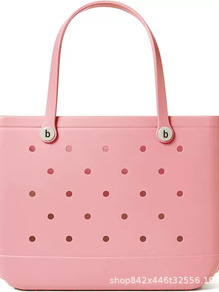 Trendy Korean-style DIY accessory EVA beach bag, large-capacity waterproof perforated bag, fashionable handbag