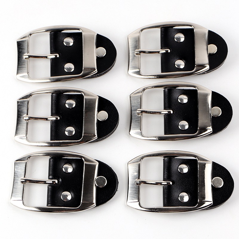 Factory wholesale belt thickened iron Japanese pin buckle head with leather pin buckle accessories eye clip belt pants head