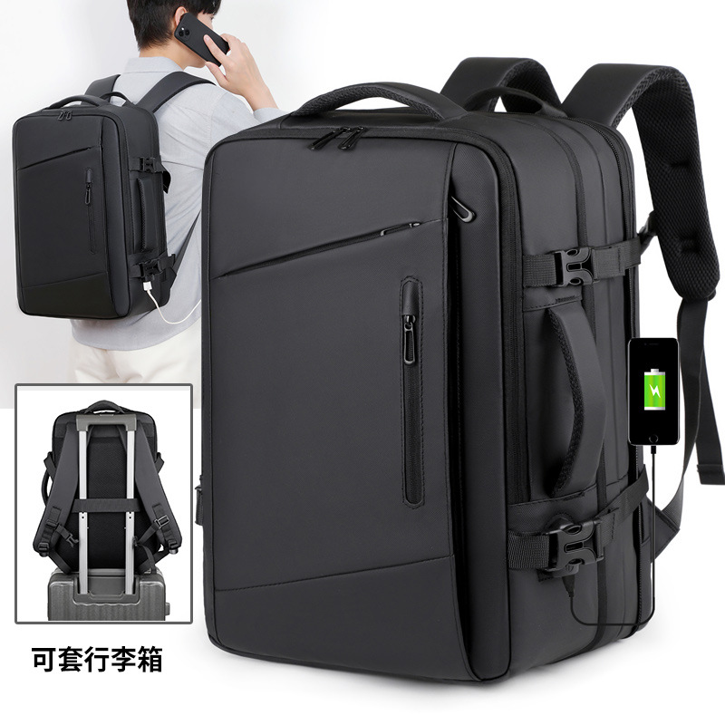 Fashionable large-capacity short-trip carry-on bag, water-resistant laptop backpack, men's lightweight travel backpack